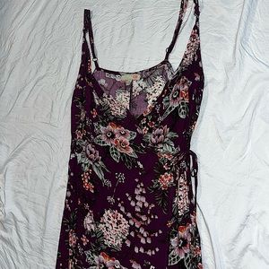Gianni Bini Purple Floral Maxi Wrap Dress